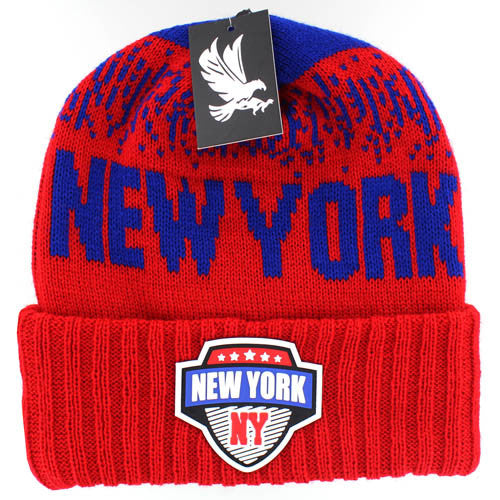 WB450 NEW YORK , BEANIE - RED(ROYAL)